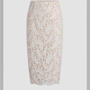 Cider Lace Pencil Skirt - White